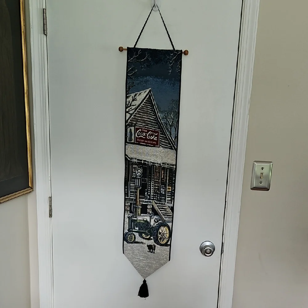 Vintage Coca Cola & John Deere The Gathering Place Bell Pull Tapestry NC, USA
